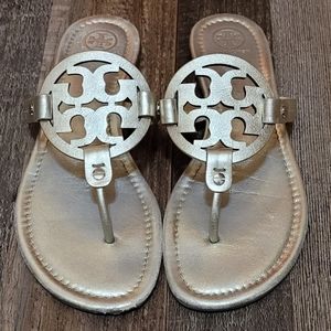 Tory Burch Miller Sandals, Gold Color, Size 9M